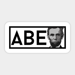 ABE: Black & White President Lincoln Portrait Sticker